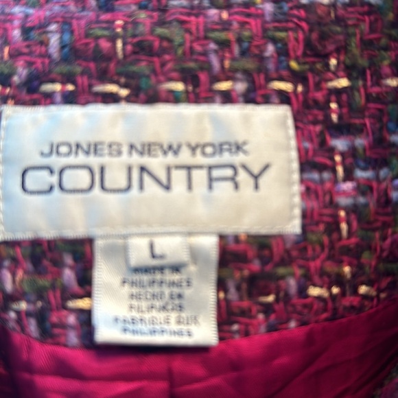 Jones, NY Country New York boucle Chanel like jacket, trimmed and velvet large - Picture 7 of 7